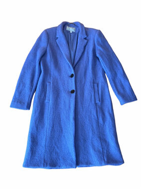Women's Pure Collection Wool Blend Midi Coat, Bluebell , Size 12
